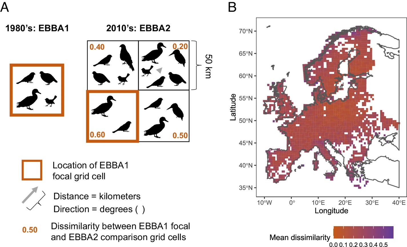 Research figures illustrating biodiversity patterns and change across space and time.